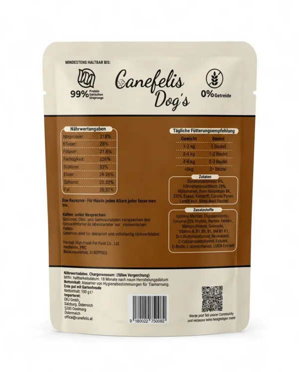 Ente mit Gemüse und Obst – Canefelis Nassfutter für Hunde – Bild 2