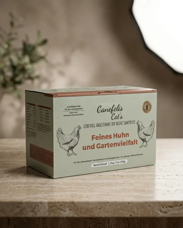 Huhn mit Gemüse und Obst im Abo: Nahaufnahme der Futtertextur