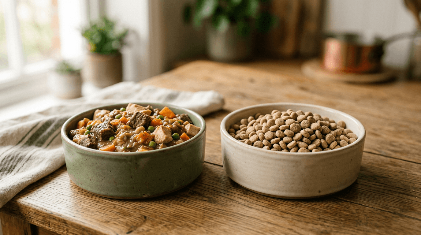 Vergleich hochwertige und minderwertige Nebenerzeugnisse im Hundefutter